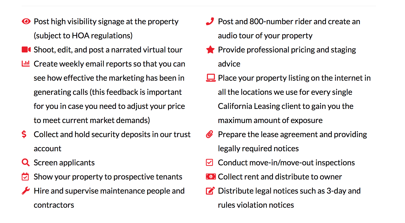Full Property Management Service with California Leasing 